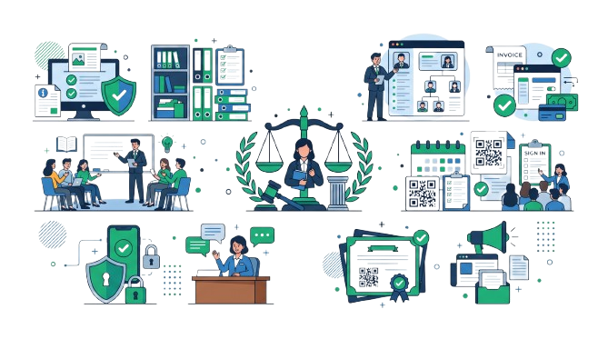 Ilustrasi layanan dan administrasi hukum DPC PERADI Ungaran