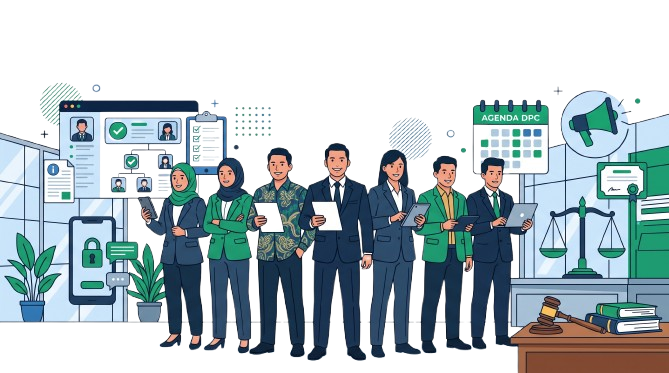 Ilustrasi layanan dan tim DPC PERADI Ungaran
